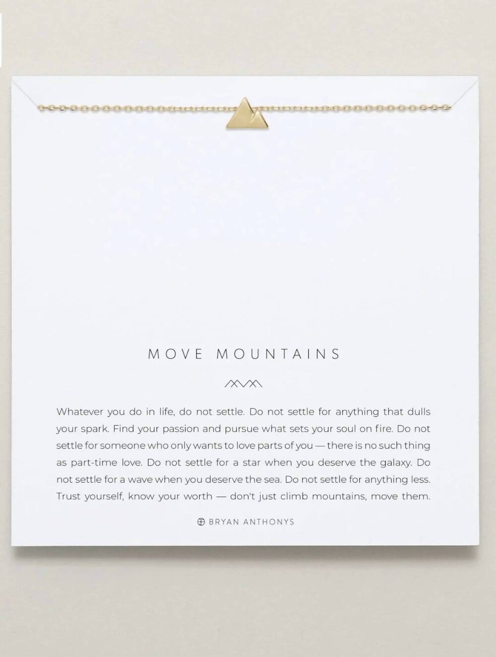 NEW BRYAN ANTHONYS move mountains necklace in gold